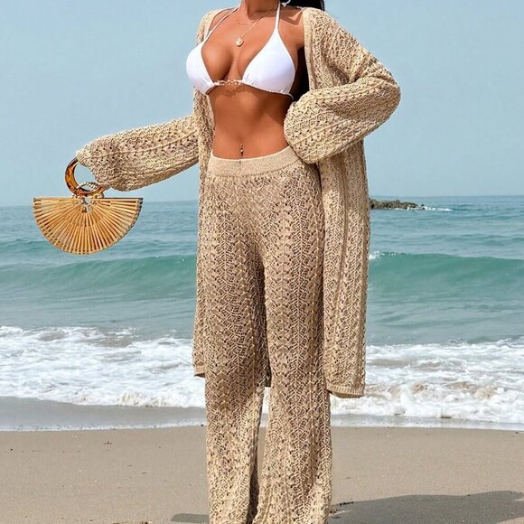 Camel Boho Women's Shiny Cover Up Set - Picture 7 of 7